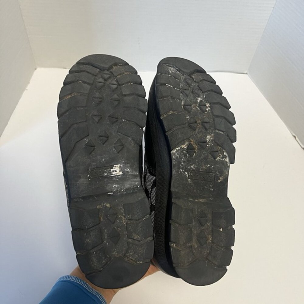 VTG Coach Women’s 7.5 Black Leather Monogram Hiking‎ Boots Chunky Gorpcore Y2K - Picture 8 of 11